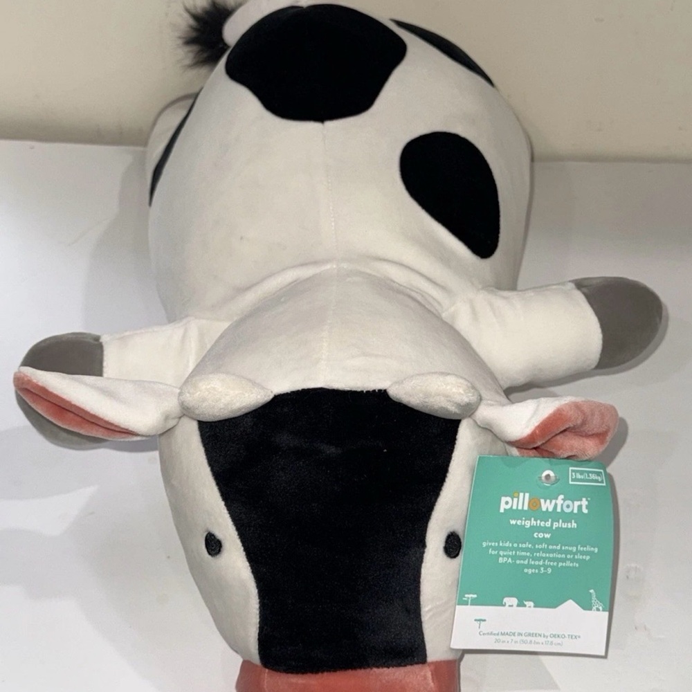 PILLOWFORT WEIGHTED PLUSH Cow  NWT 3-4lb ‼️SEE PICS‼️
